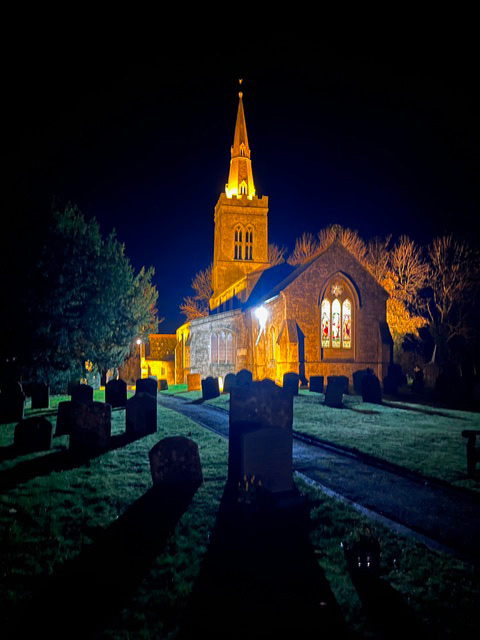 St Michael's Church, Great Gidding at night - photo by Paul Hargrave