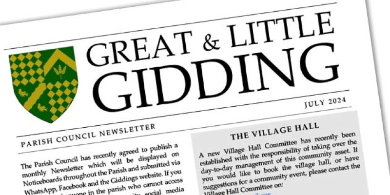Parish Council Newsletter launched for Great and Little Gidding