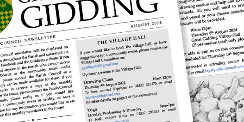 August Parish Council Newsletter for Great and Little Gidding