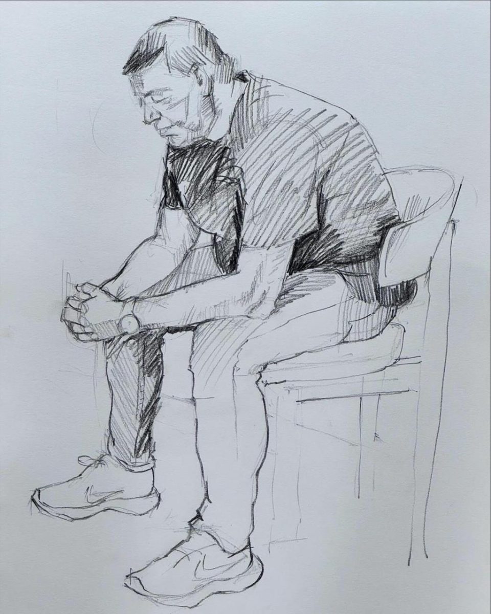 Figure drawing at Great Gidding Drawing Group session